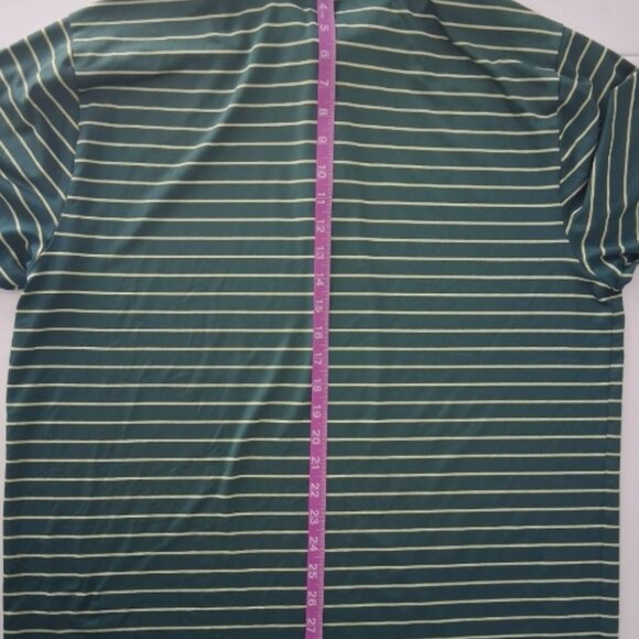 Under Armour Polo Shirt Men's XL Casual Green Striped Performance Heatgear - Picture 5 of 7